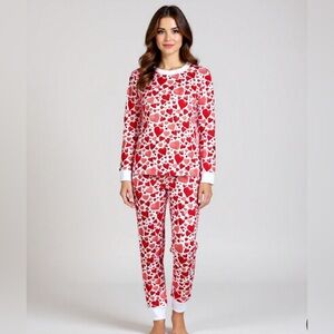 Hart+Land Heart Patterned Organic Pima Cotton Women’s Pajama Set Size M
